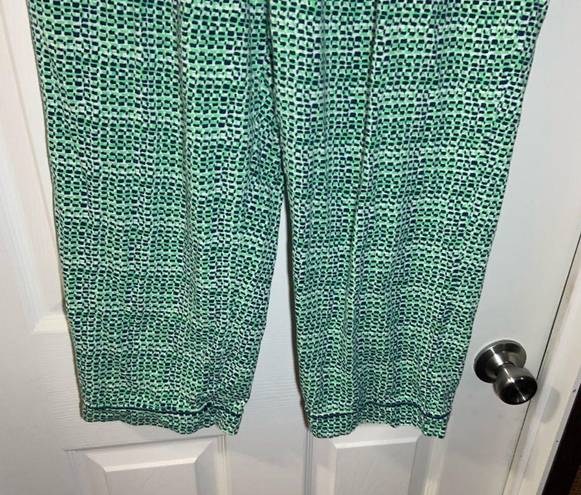 Mixit  Green/Blue Print Cropped Length Lounge Pants M