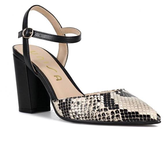 Unisa MEEYO Pump - Women's - Black/Tan Snake Print