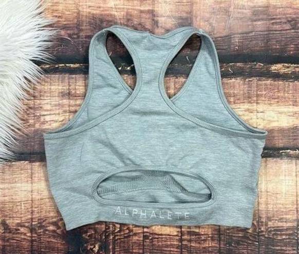 Alphalete  Sports Bra Open Back Grey