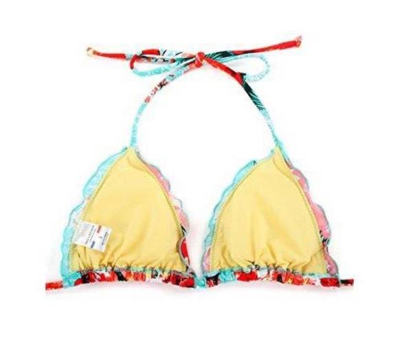 Relleciga Blue Floral Brazilian Bikini Triangle  Wavy Sexy Teeny