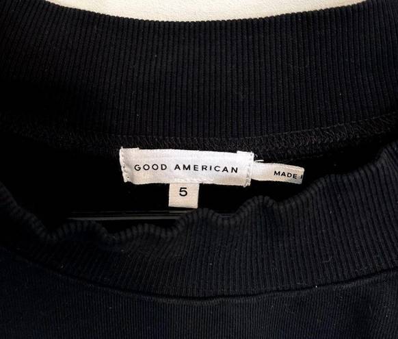 Good American NWT  Black Cropped Crewneck Sweatshirt - Size 5 (XXL)