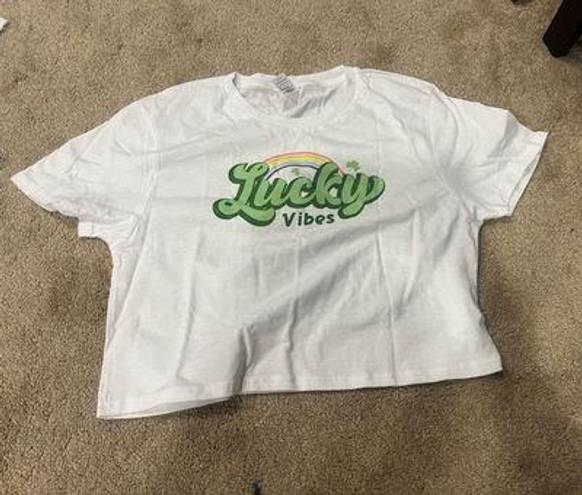 Lucky Vibes Baby Tee White