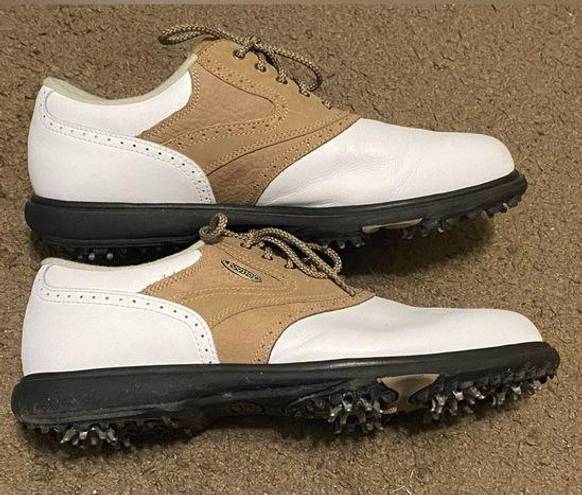 FootJoy  SoftJoys Terrains Women’s Golf Shoes Size 9.5 White Tan Saddle 98242