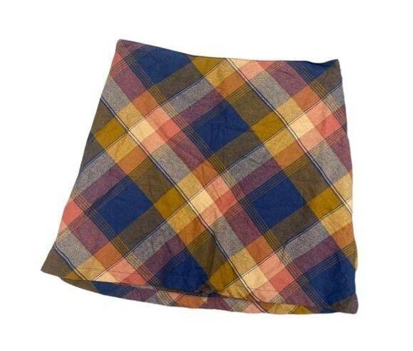 Altar'd State  Blue And Orange plaid pencil mini skirt