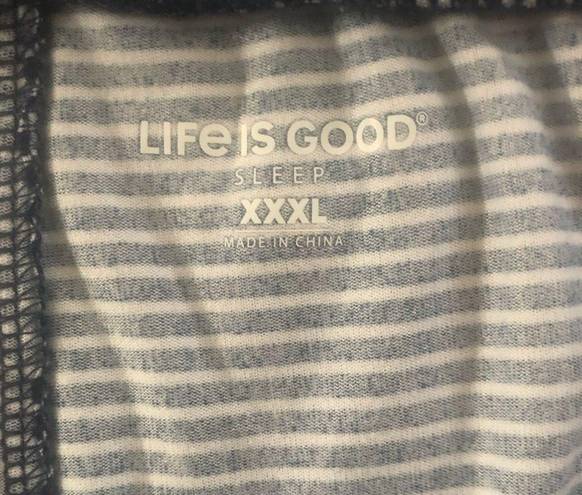 Life is Good  Navy Striped Lounge Sleep Pant Sz. 3X Drawstring W/ Logo Super Soft