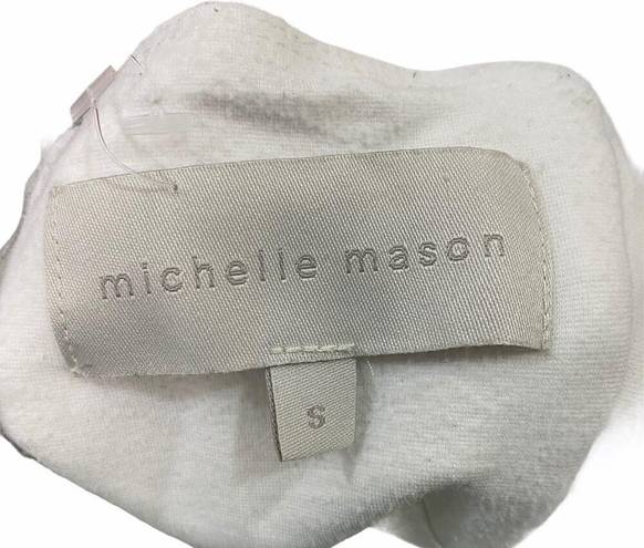 Michelle Mason  Shirt Womens Small White Brushed Fabric Off Shoulder Rayon Nylon