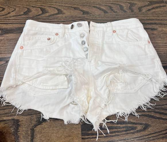 Free People Coral Denim Shorts