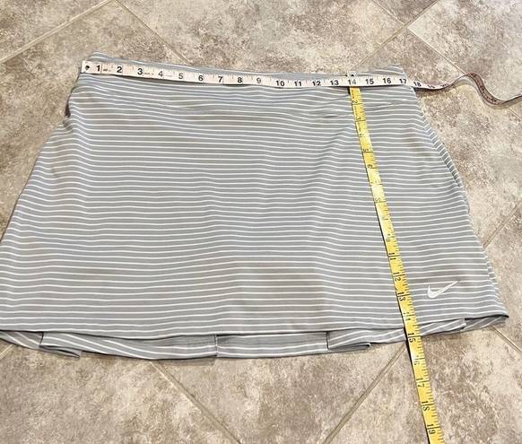 Nike Dri Fit Precision Print Striped Skort Gray Large Athletic Stretch PGA