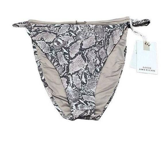 Good American  Womens 2 US Medium Swim Bikini Bottoms High Waist Snake Print NWT