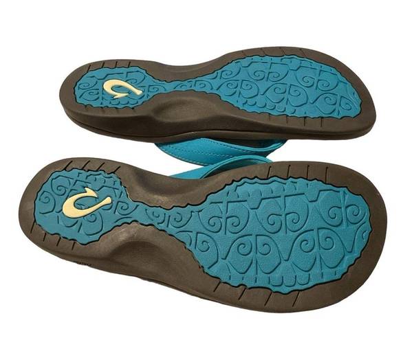 Olukai  Ohana Women's Sandals Tropic Blue Dark Java Flip Flops size 7