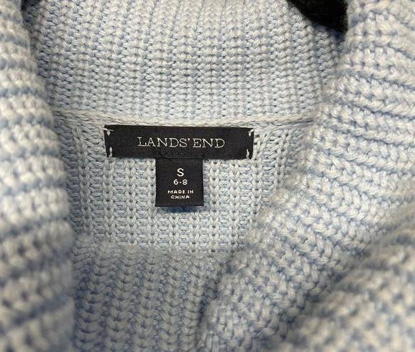 Lands'End  Baby Blue Cowl Neck Sweater Womens Size 6-8/Small Thick Cable Knit