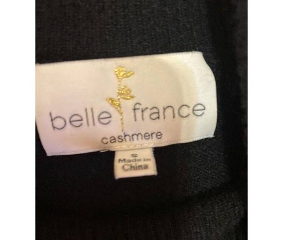 Belle France 100% Cashmere Black Turtleneck Sweater Size Small Womens