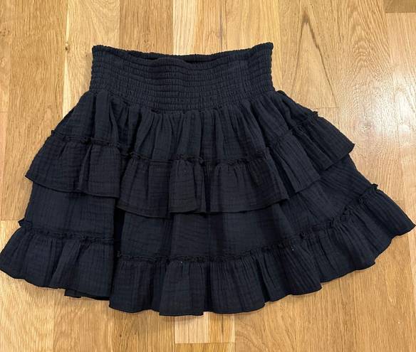 Ocean Drive Black Ruffle Skirt