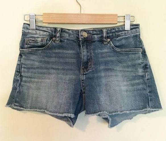 BKE  Buckle Payton Mid rise shorts distressed denim cutoffs stretch women 25