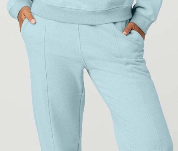 Alo Yoga Alo High-Waist Free Time Offline Straight Leg Sweatpants Chalk Blue Wide Leg S