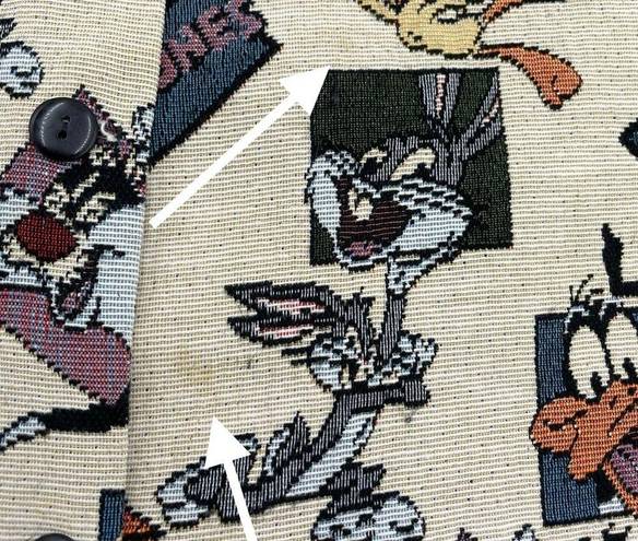 Looney Tunes Vintage  Tapestry Vest 1996 Cartoon Tweety‎ Bird Daffy Duck Retro