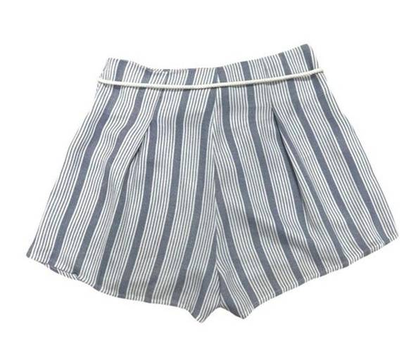 SEEK the Label  High Waisted Drawstring Striped Shorts Blue White Size S