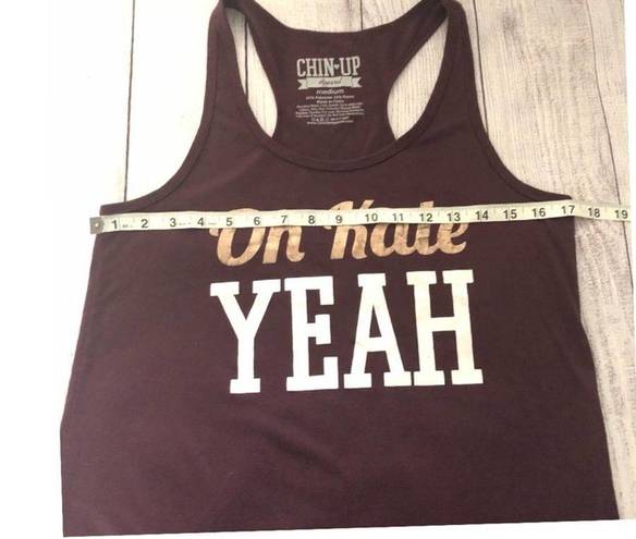 Chin Up Apparel Chin Up  Women's Graphic Racerback Tee Sz M