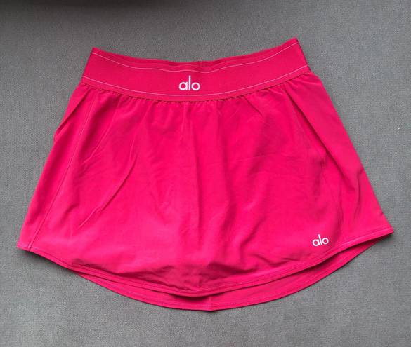 Alo Yoga Match Point Tennis Skirt Pink Summer Crush XS