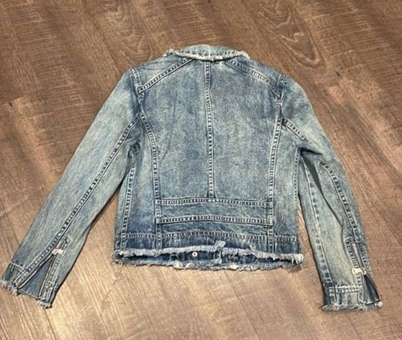 Rebecca Taylor  zipper raw edge denim jacket