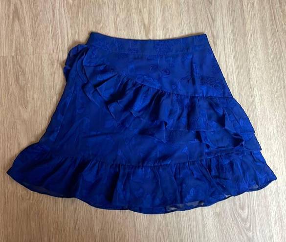 Sugar and L!ps NWT Blue Floral Ruffle Skirt