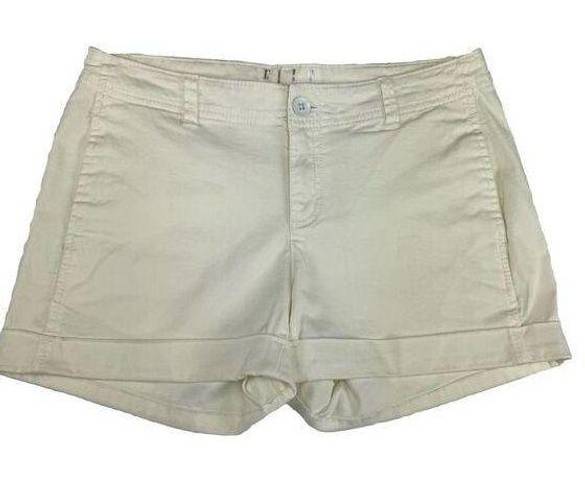 Elle White Chino Shorts Size 4 Rolled Cuff