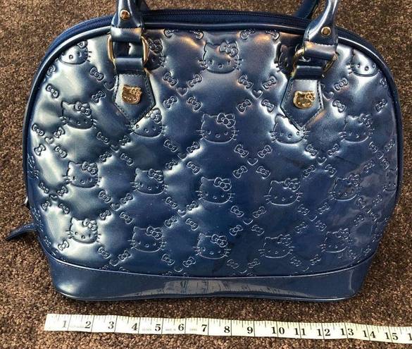 Lounge Fly  Hello Kitty Sanrio Blue Patent Embossed Dome Tote Satchel Handbag