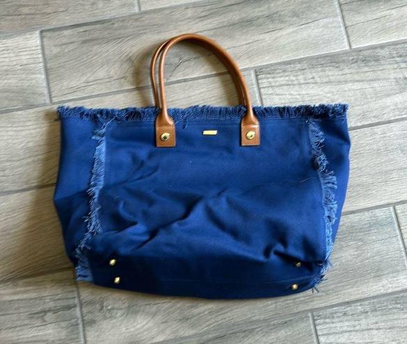 Melissa  odabash navy canvas tote bag