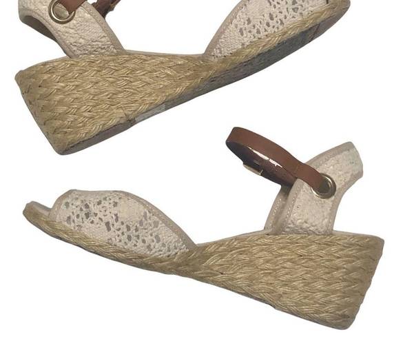 Ralph Lauren  Crochet Espadrille Wedge Sandals
