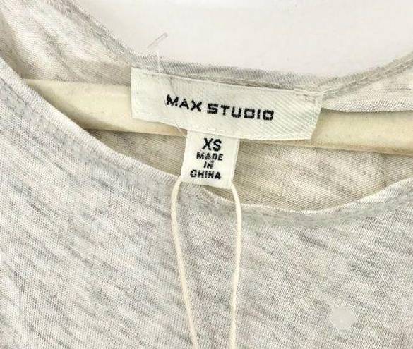 Max Studio New  Knotted Hem Cap Sleeve Tee Knit Jersey Heather Pebble