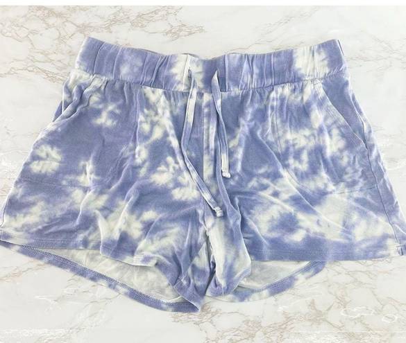 Wildfox  Tie Dye Pajama Shorts Drawstring Soft Blue Large