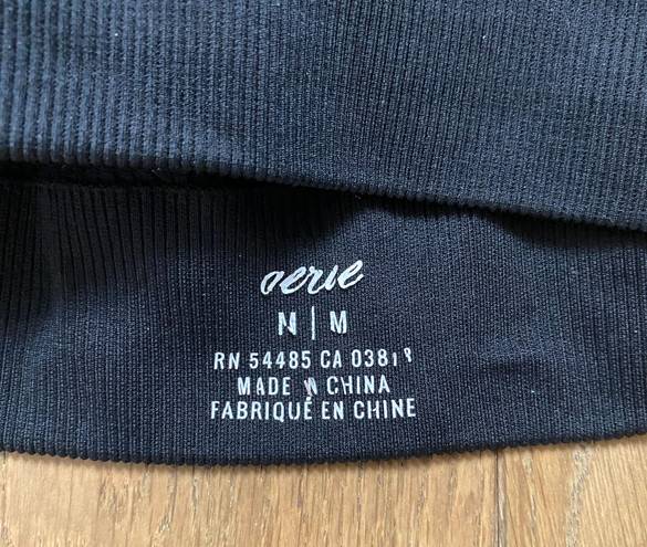 Aerie Black Ribbed Square Neckline Bra