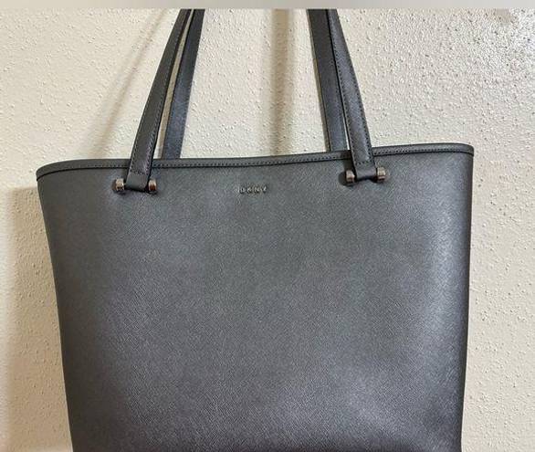 DKNY  Leather Gray Tote Bag