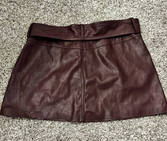Mustard Seed Garnet/Maroon/Burgundy Leather Skirt Size M