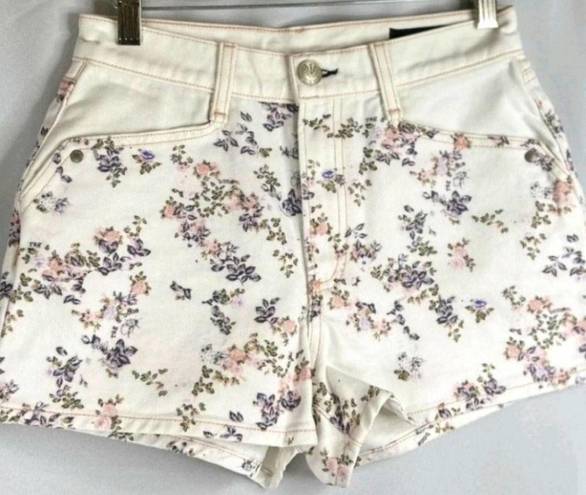 Rag and Bone  Micro Shorts Women’s Ellie Cotton Floral Print Denim Size 25 NWT