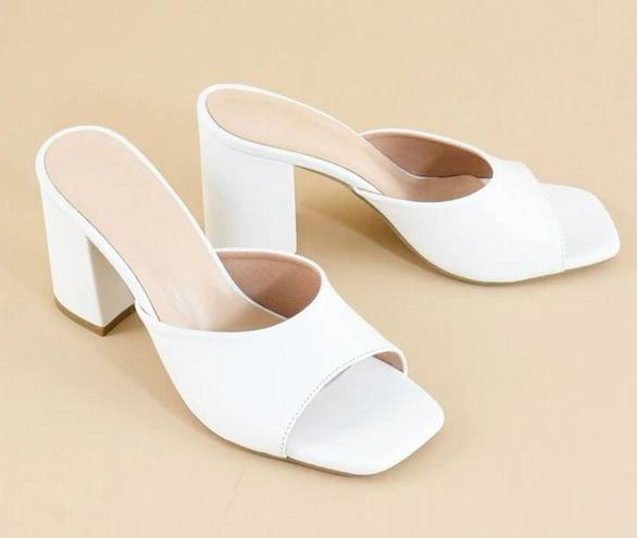 SheIn White Mule Heels