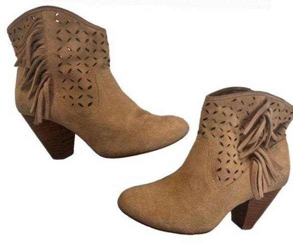 Jessica Simpson  ankle suede fringe booties. New