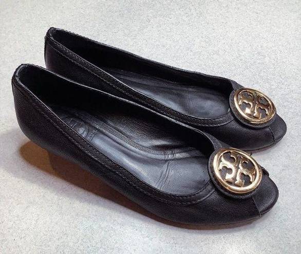 Gold Tory Burch Peep Toe