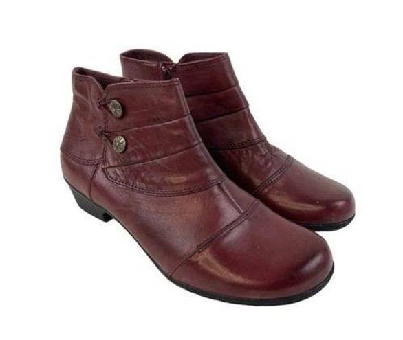 Earth Origins * Pembroke Ankle Comfort Boots Womens 10M Burgundy Zip Casual Booti