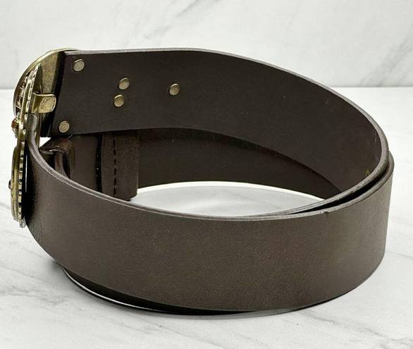 Chico's  Brown Leather Hook Buckle Belt Size Small S Medium M Womens