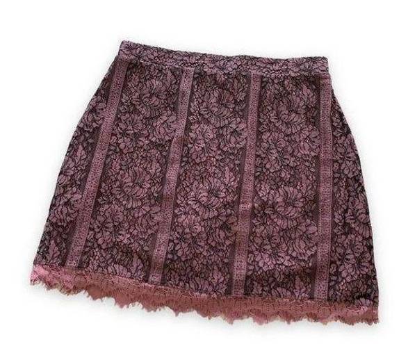 Isaac Mizrahi  Live! Purple and Black Paneled Lace Skort Skirt