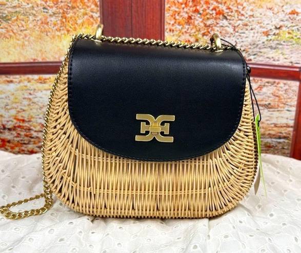 Sam Edelman  Millie Basket Flap Shoulder Bag - Black / Rattan