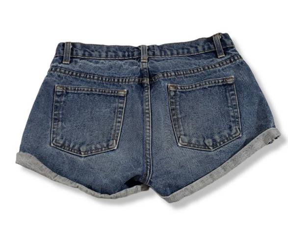 American Apparel  Jeans Denim Shorts Size 25 Cuffed Cut Off Mini Shorts Cheeky 
