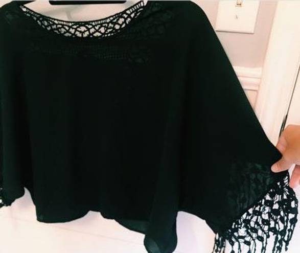 Black Fringe Shirt Size M