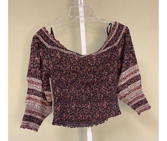 Veronica Beard  NWT Rosalinda Smocked Off The Shoulder Top in Dark Plum Size S