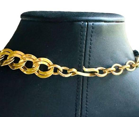 Monet  Vintage Gold Plated Chain Link Necklace 16”-18” EUC