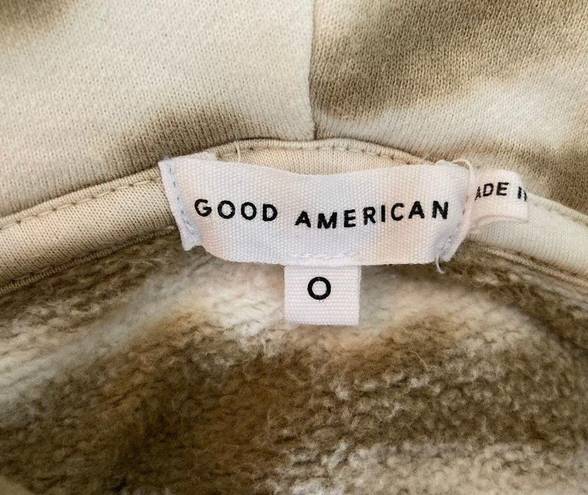 Good American Cropped & Cool Hoodie - Putty Tie Dye - Sz 0/XS - Cozy Loungewear