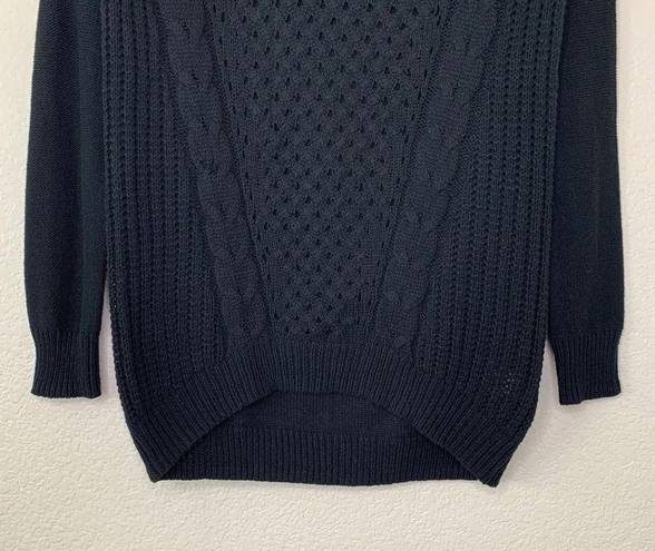 SO NWT  Kohl’s Black Cable Knit Black Long Sleeves Pullover Women’s Sweater