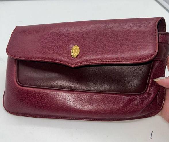 Cartier  Clutch bag Must de Line Pouch Clutch bag Leather Wine Red