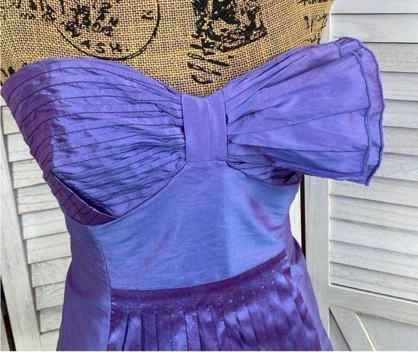 Tracy Reese Plenty by  Pleated Taffeta Bustier Corset Top Purple Shimmer 8